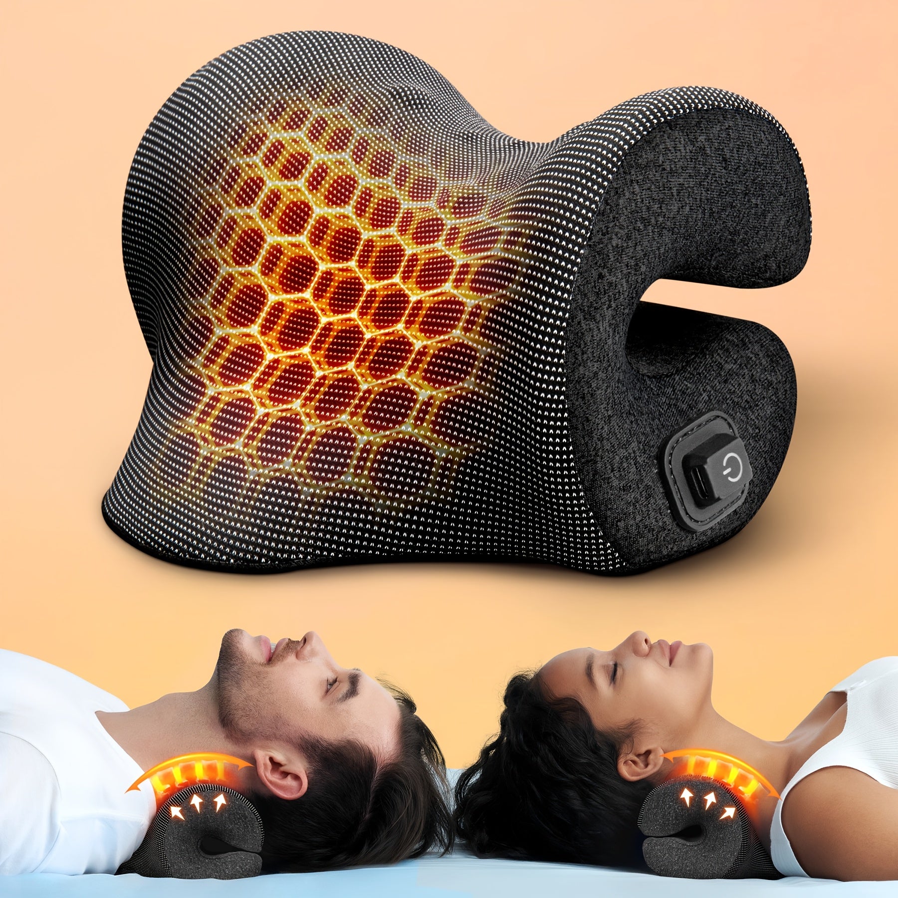 3s Heated Neck And Shoulder Relaxor, 6 Acupressure Points And Graphene Heating Pad, 3-speed Temperature Regulation, Portable Power Supply And Power Cord, Suitable For Home/office/travel, Christmas Gift For Mom, Birthd