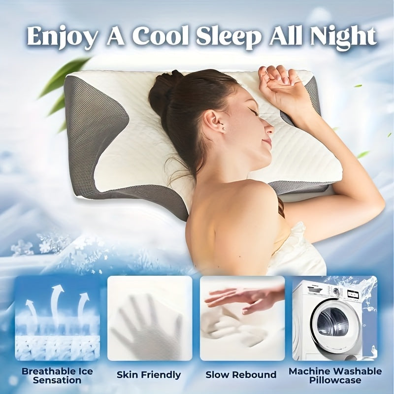 Pillow, Ergonomic Neck Neck Pillow, Sleep Relaxing Neck Pillow, New Memory Pillow Slow Rebound Neck Pillow, Back And Side Sleeper Bedding, Pregnancy Pillow, Sleeping Pillow, Gift for Elderly Parents, Pillows for Sleeping On