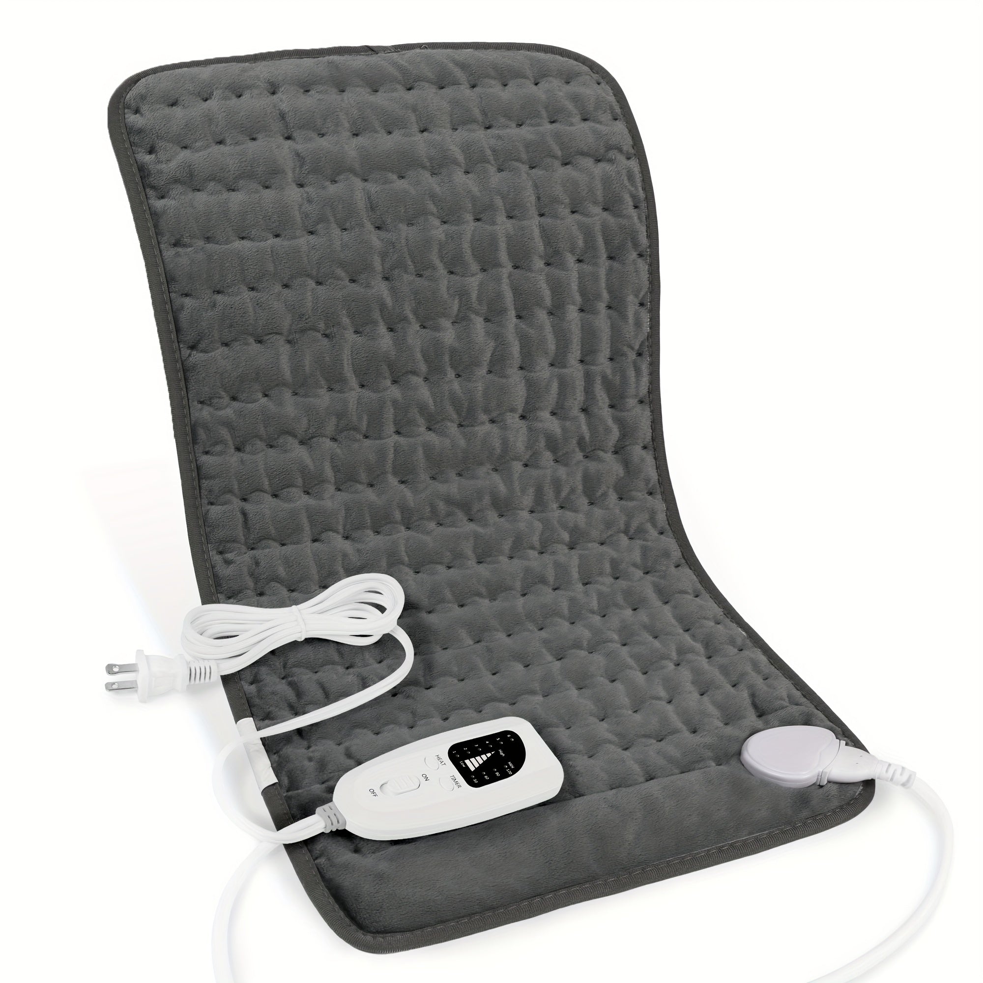 XL Electric Heating Pad for Back Pain & Cramps Relief, Birthday for Women Men Auto Shut Off, Machine Washable, Heat Pad for Neck & Shoulder, 12×24", Gray