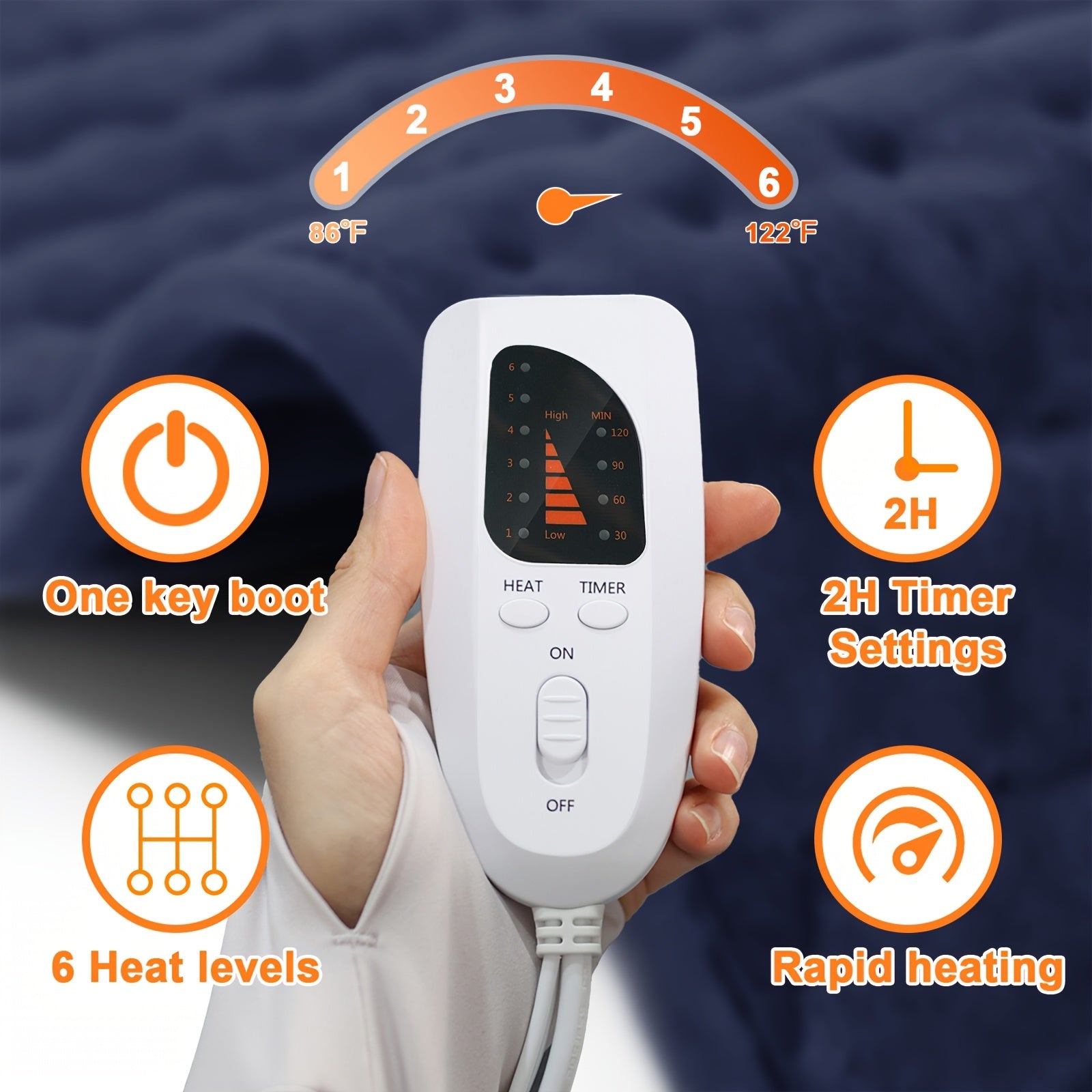 XL Electric Heating Pad for Back Pain & Cramps Relief, Birthday for Women Men Auto Shut Off, Machine Washable, Heat Pad for Neck & Shoulder, 12×24", Gray