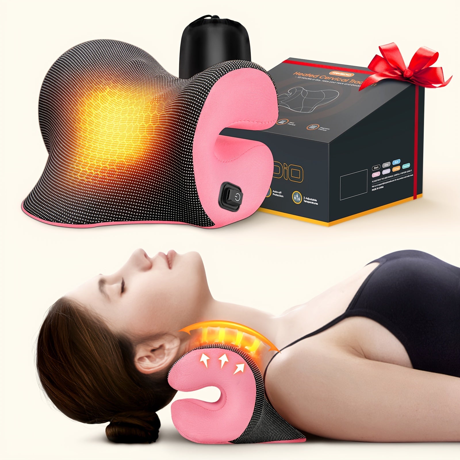 3s Heated Neck And Shoulder Relaxor, 6 Acupressure Points And Graphene Heating Pad, 3-speed Temperature Regulation, Portable Power Supply And Power Cord, Suitable For Home/office/travel, Christmas Gift For Mom, Birthd