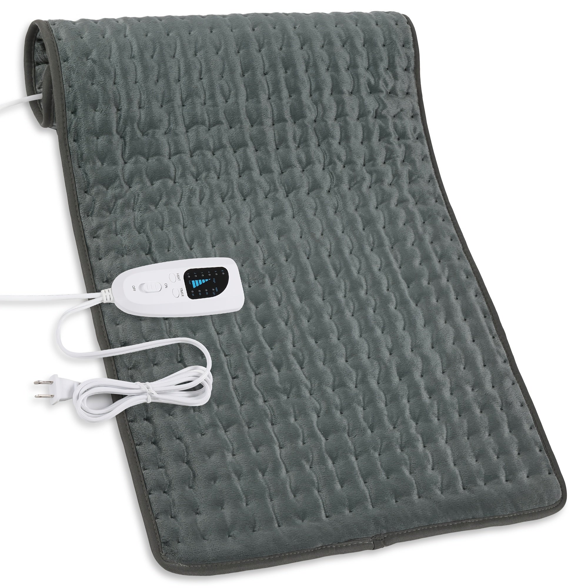 XL Electric Heating Pad for Back Pain & Cramps Relief, Birthday for Women Men Auto Shut Off, Machine Washable, Heat Pad for Neck & Shoulder, 12×24", Gray