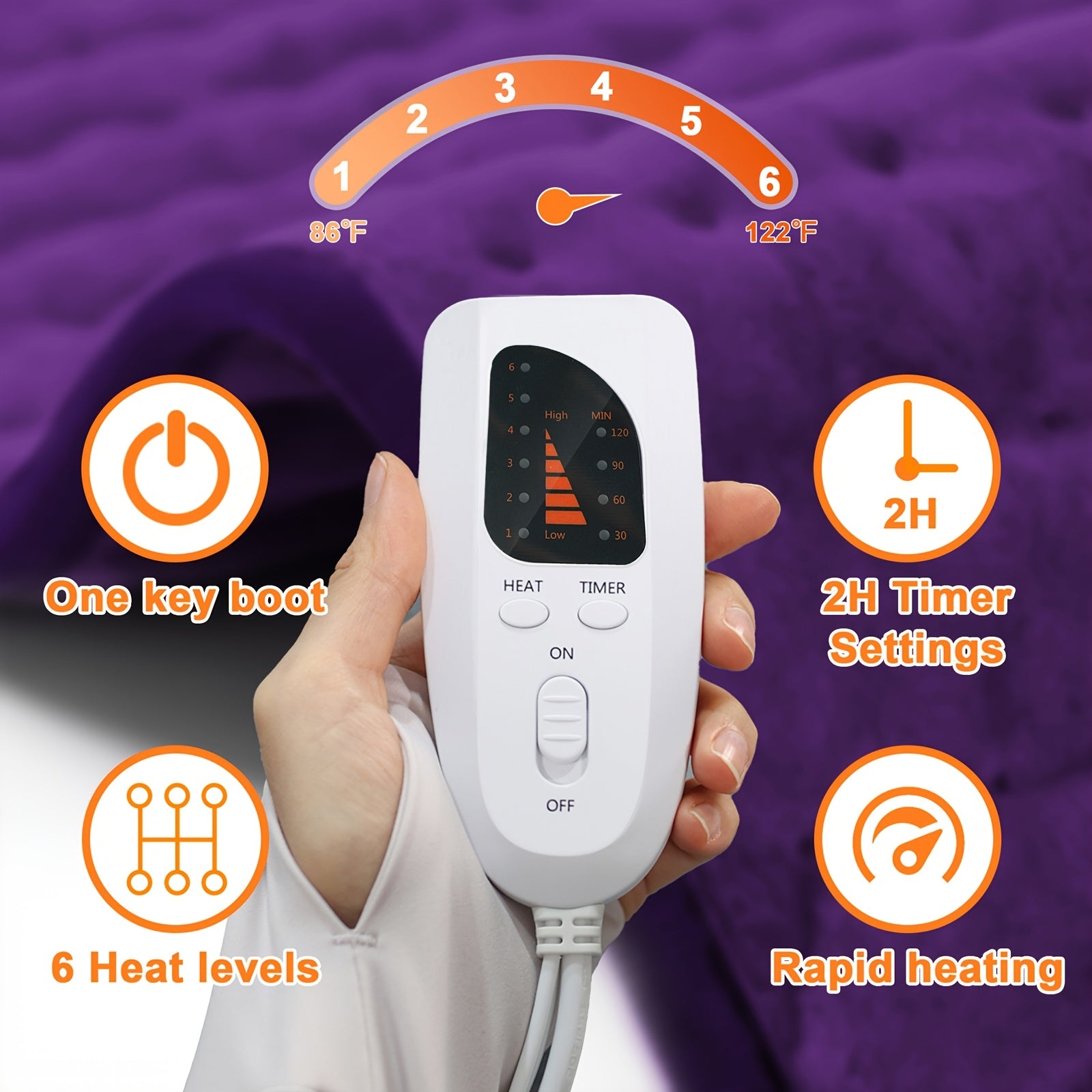 XL Electric Heating Pad for Back Pain & Cramps Relief, Birthday for Women Men Auto Shut Off, Machine Washable, Heat Pad for Neck & Shoulder, 12×24", Gray