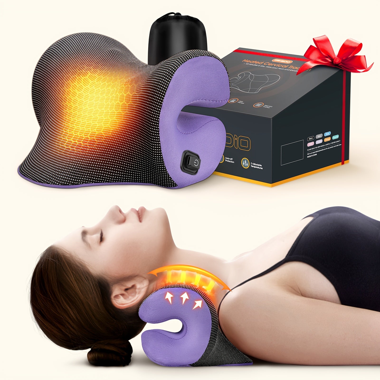 3s Heated Neck And Shoulder Relaxor, 6 Acupressure Points And Graphene Heating Pad, 3-speed Temperature Regulation, Portable Power Supply And Power Cord, Suitable For Home/office/travel, Christmas Gift For Mom, Birthd