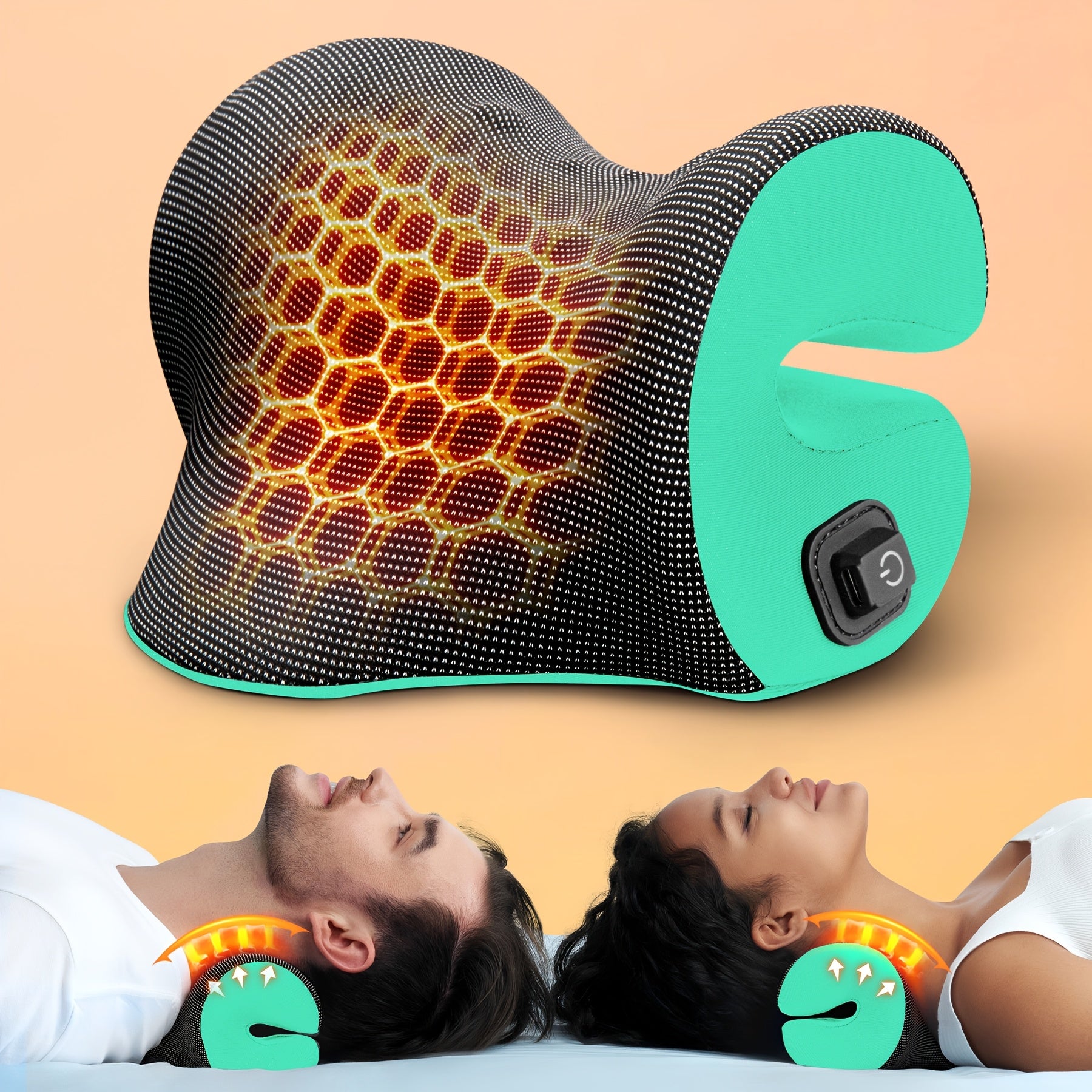 3s Heated Neck And Shoulder Relaxor, 6 Acupressure Points And Graphene Heating Pad, 3-speed Temperature Regulation, Portable Power Supply And Power Cord, Suitable For Home/office/travel, Christmas Gift For Mom, Birthd