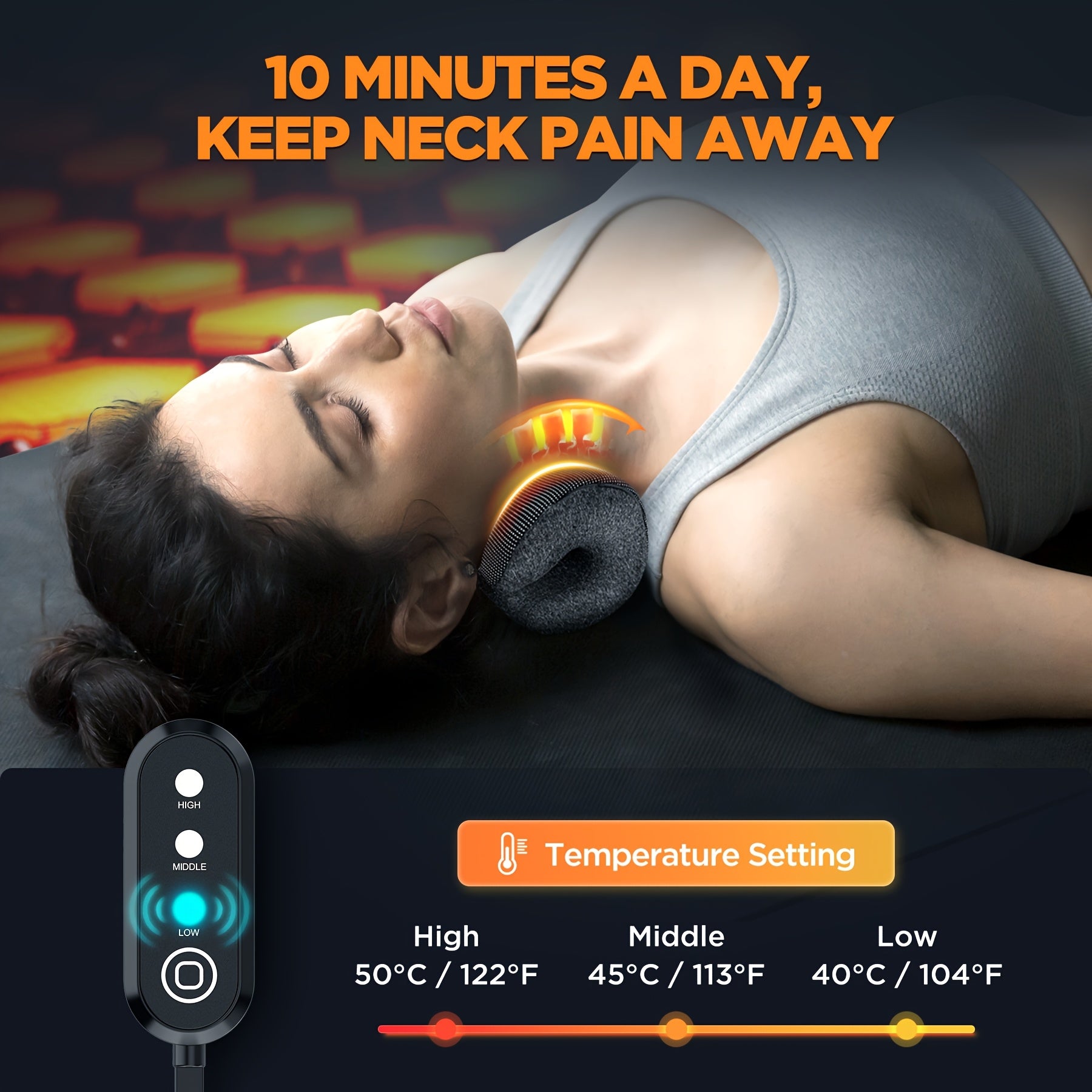 3s Heated Neck And Shoulder Relaxor, 6 Acupressure Points And Graphene Heating Pad, 3-speed Temperature Regulation, Portable Power Supply And Power Cord, Suitable For Home/office/travel, Christmas Gift For Mom, Birthd