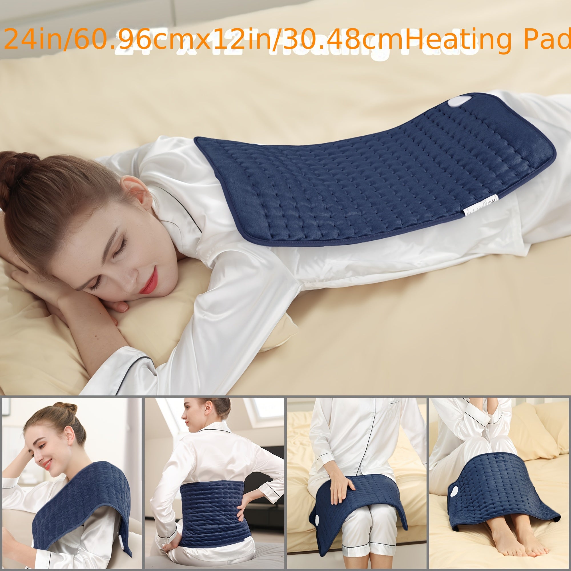 XL Electric Heating Pad for Back Pain & Cramps Relief, Birthday for Women Men Auto Shut Off, Machine Washable, Heat Pad for Neck & Shoulder, 12×24", Gray