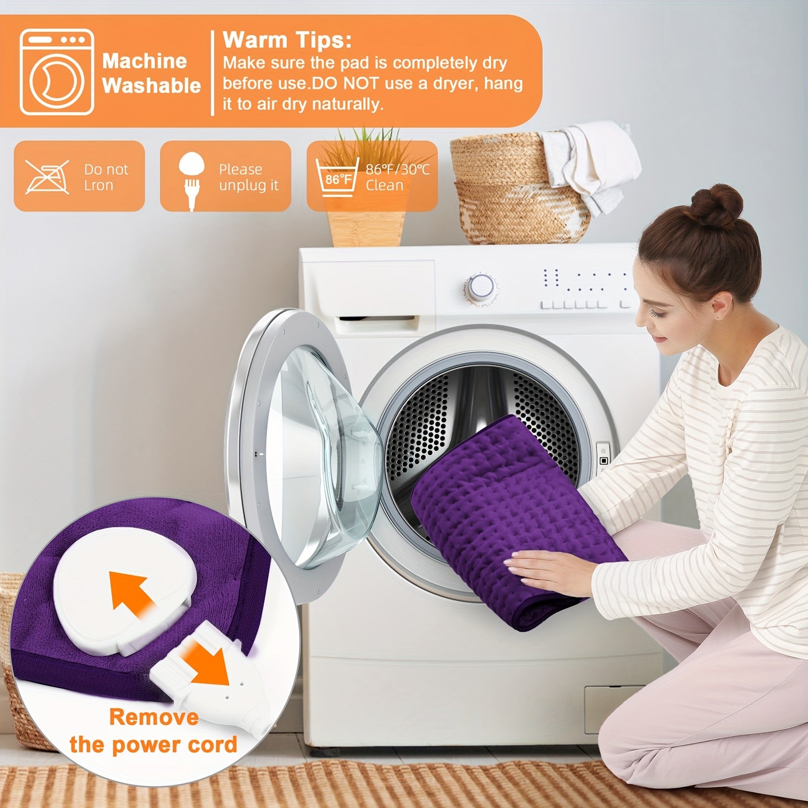 XL Electric Heating Pad for Back Pain & Cramps Relief, Birthday for Women Men Auto Shut Off, Machine Washable, Heat Pad for Neck & Shoulder, 12×24", Gray